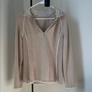 Beige Quarter-Zip Sweater